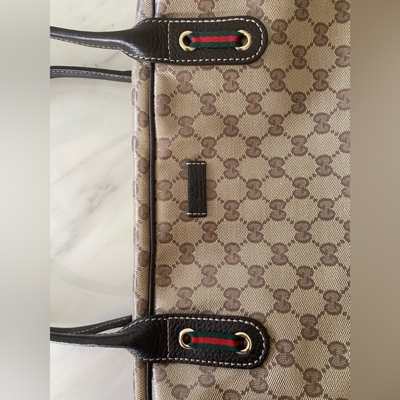 GUCCI GG Crystal Canvas and Leather Large Princy Handbag - Picture 2 of 14